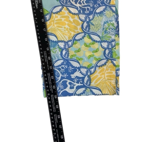 Lilly Pulitzer Cropped Light Pant Yellow Blue Monkey Lemon Pattern Size 6 - Picture 6 of 7
